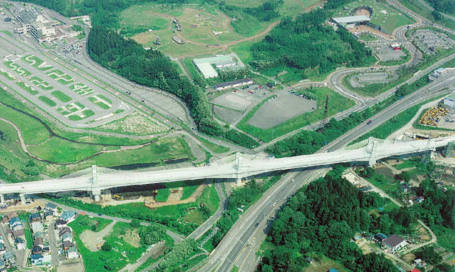 Aerial view — the Sannai Maruyama Site appears at the top center of the photo