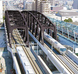 2006年竣工 つくばエクスプレス隅田川橋梁