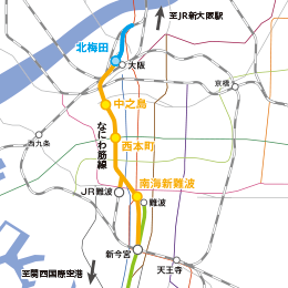 なにわ筋線路線図