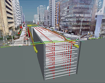 3D施工計画(埋設管位置)