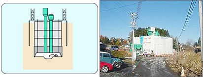 左:ニューマチックケーソン 右:基礎の施工状況
