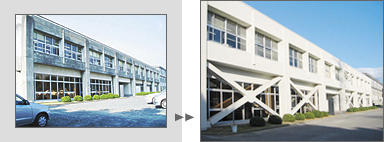 新東工業株式会社技術開発センター：改修前（左）、改修後（右）