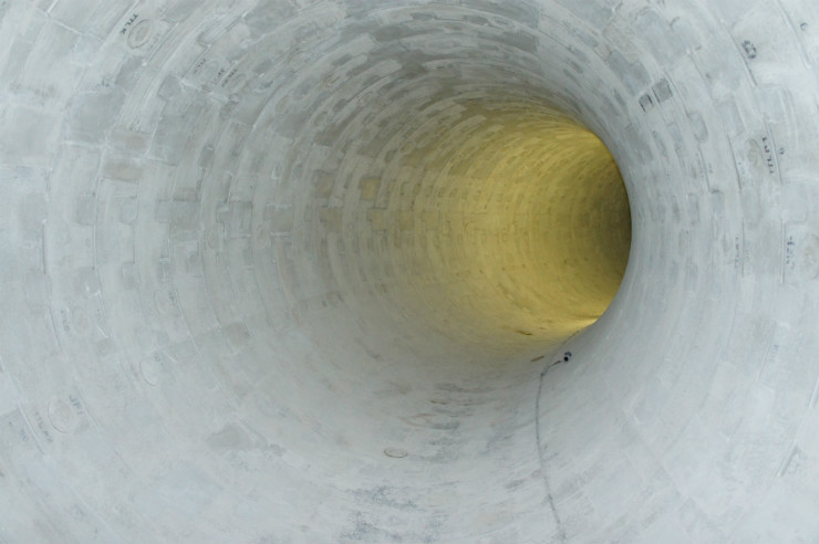 Rainwater ponding tube at Haruyoshi, Fukuoka